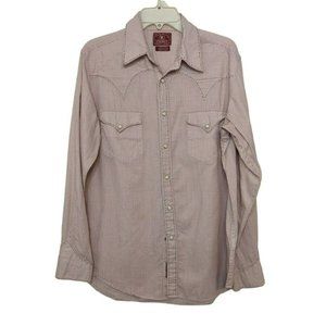 Lucky Brand Dungarees Womens Medium Pearl Snap Long Sleeve Red Check Western